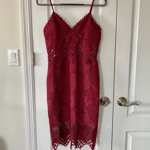 Aqua burgundy Parker’s dress with cut outs